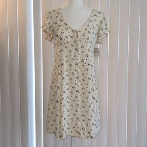 Arizona Ivory colored floral print dress size small